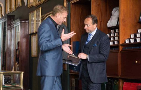 Looking through swatches with managing director Simon Cundey | Image: Sebastian Boettcher