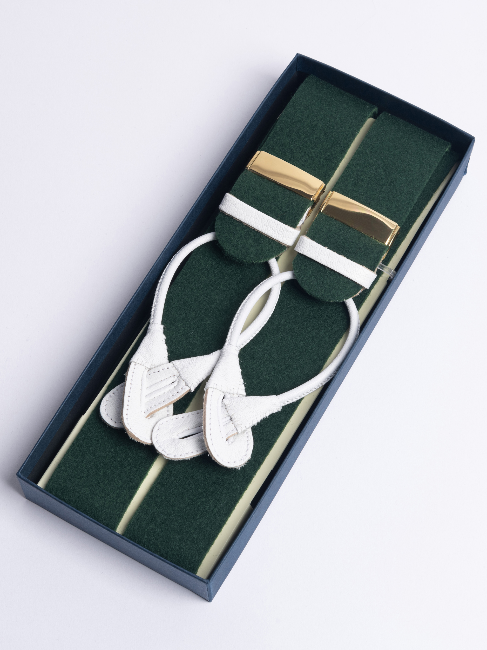 Forest Green Douppion Silk Braces