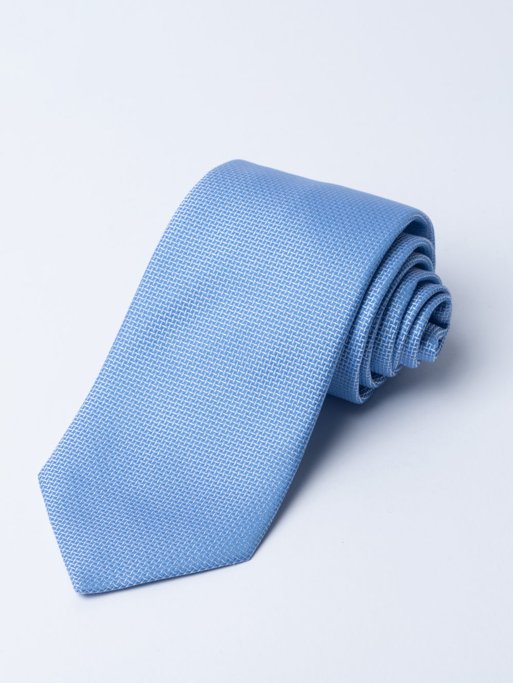 Pale blue Cundey weave tie - Henry Poole Savile Row