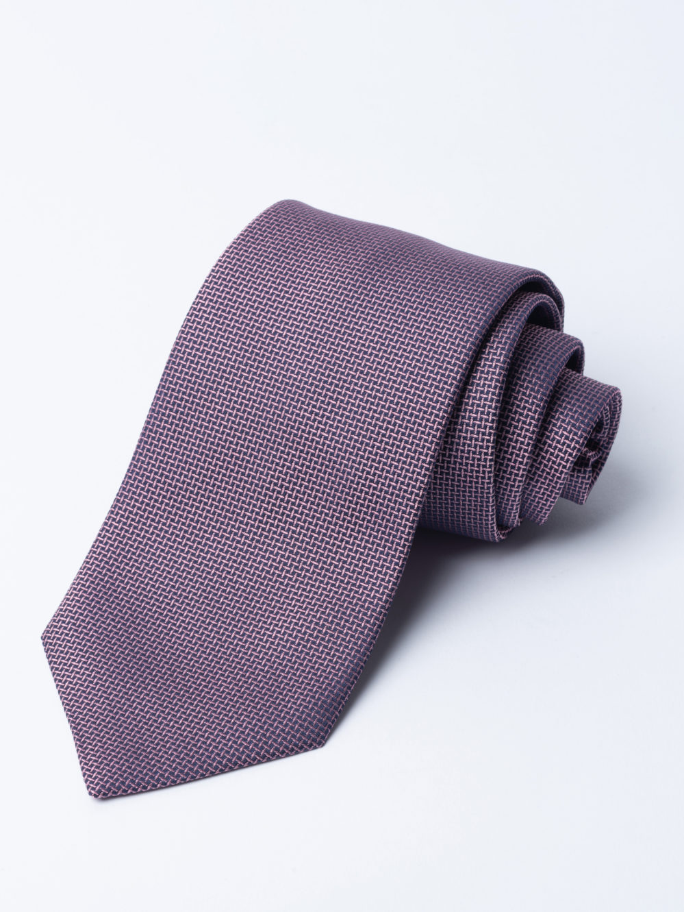 Pink Cundey weave tie - Henry Poole Savile Row