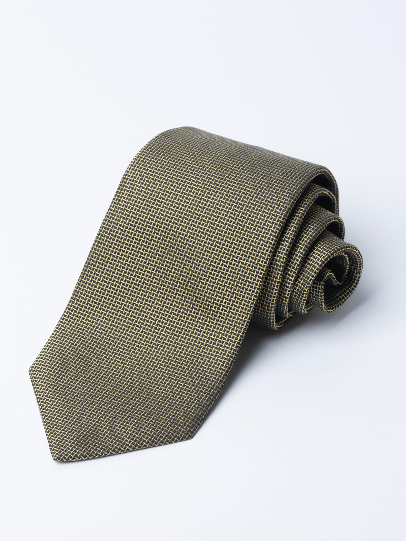 Yellow Cundey weave tie - Henry Poole Savile Row