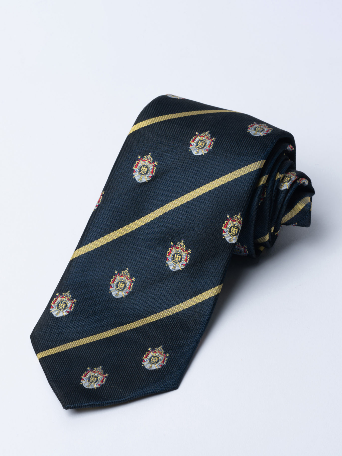 Navy Napoleonic Crested Tie - Henry Poole Savile Row