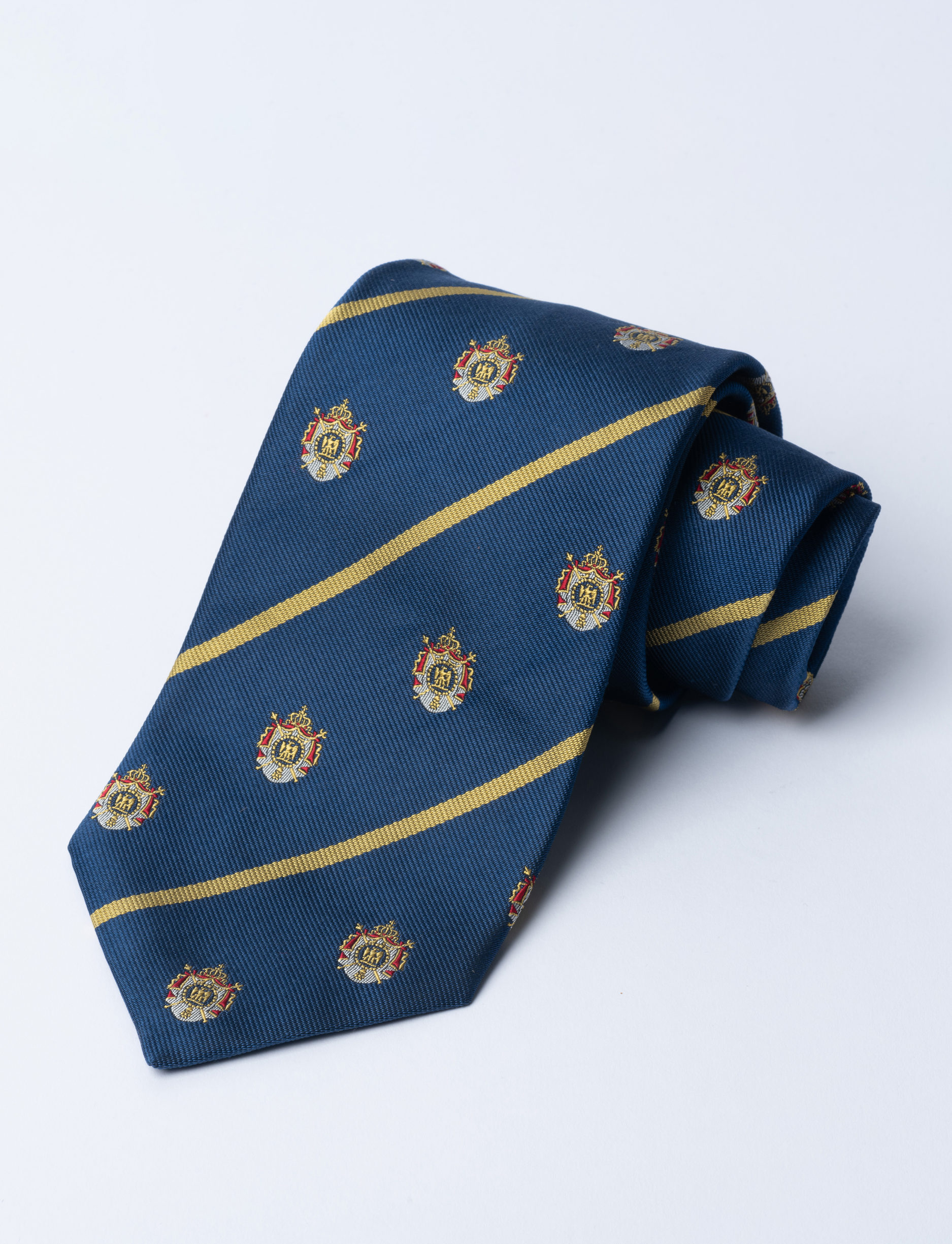 Saxe blue Napoleonic crested tie