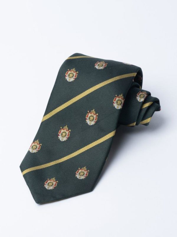 Tie Napoleonic Crested Green Jh