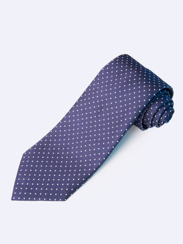 Navy White Polka Dots Web