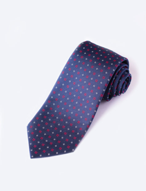 Tie White And Red Spotted Square Design On Navy Tie Credit David Pearce