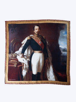 Portrait Of Emperor Napoleon Iii Silk Pocket Square